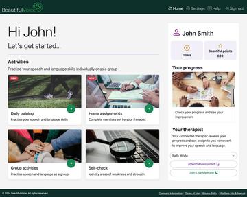 beautiful voice app's screen