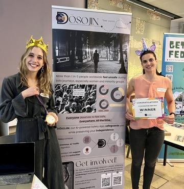 third place 2024 demo night winners, Dosojin, with their prizes