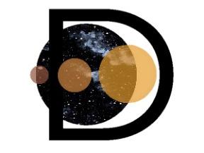 Dosojin logo - a capital D with sphere graphics