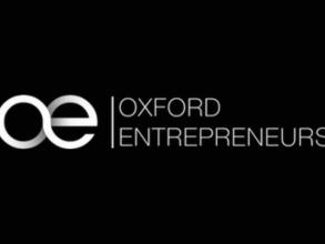 Intertwining O and E lettering on black background