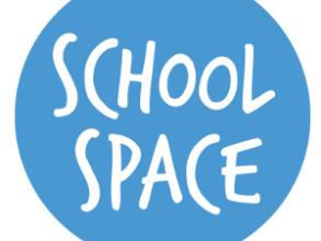 schoolspace logo - a blue circle with white text